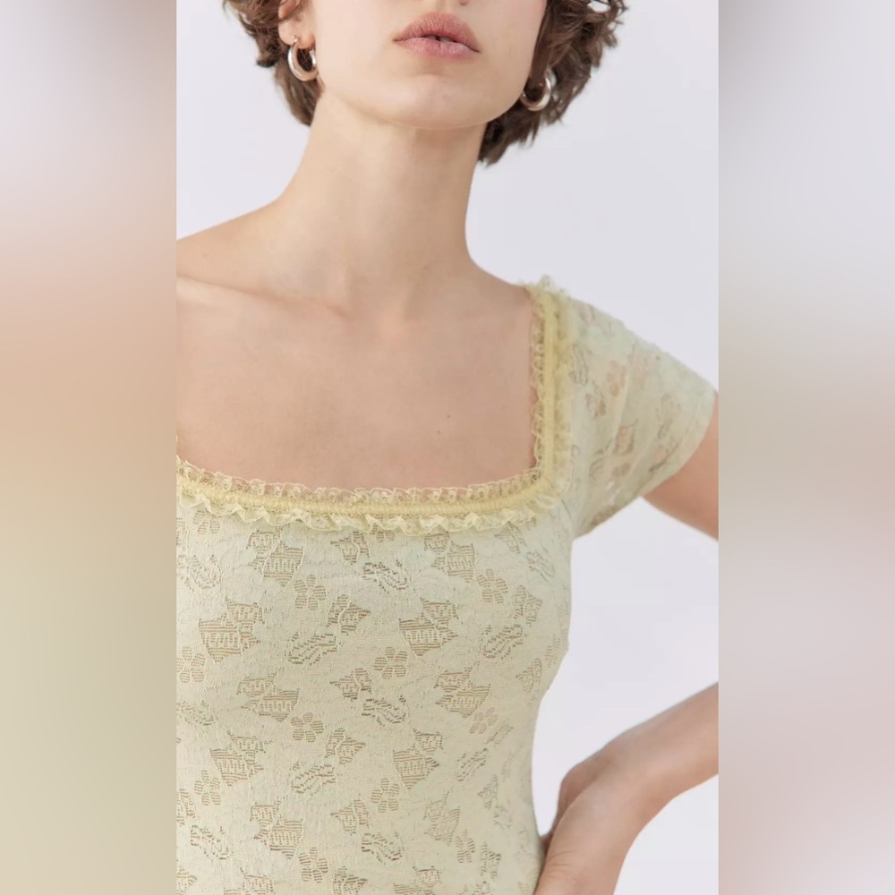Urban Renewal Light Green Stretch Lace Mini Dress - Picture 3 of 8